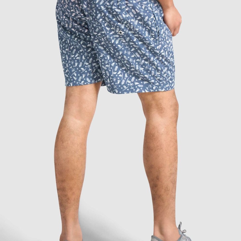 OLGYN Men’s Patterned Blue Swim Shorts - Picture 2 of 5